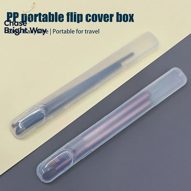 Transparent Makeup Brush Storage Box with Lid | Travel Case