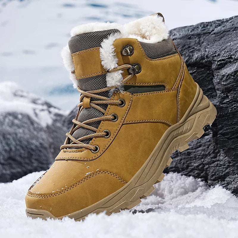 Men's Fleece-Lined High-Top Snow Boots | Thick Sole, Plus Size