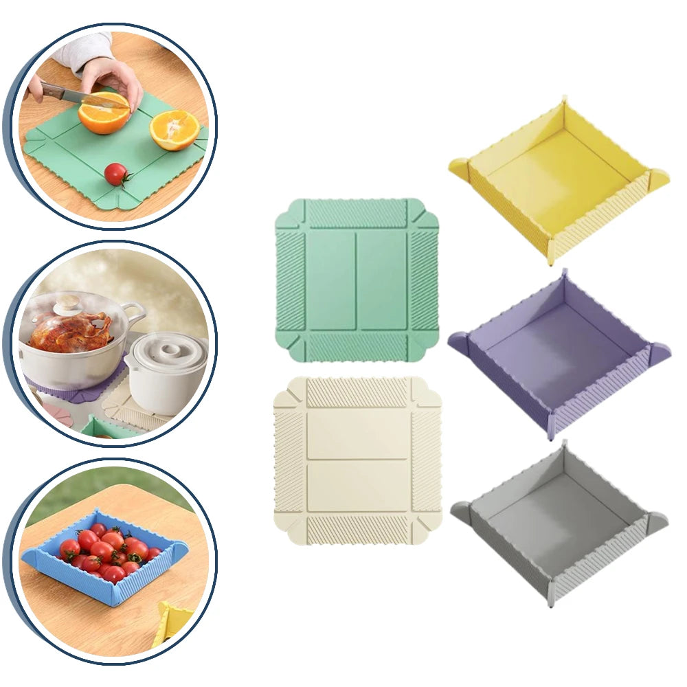 Foldable Magnetic Silicone Placemat & Tray – Heat Resistant