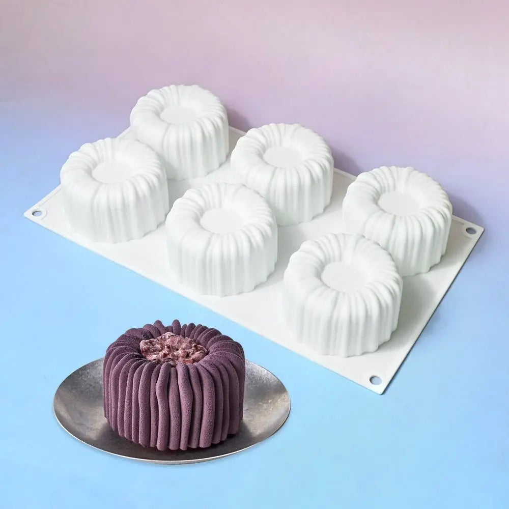 Silicone Ribbed Cake Mold – 1 & 6 Cell Cylindrical Baking Mould