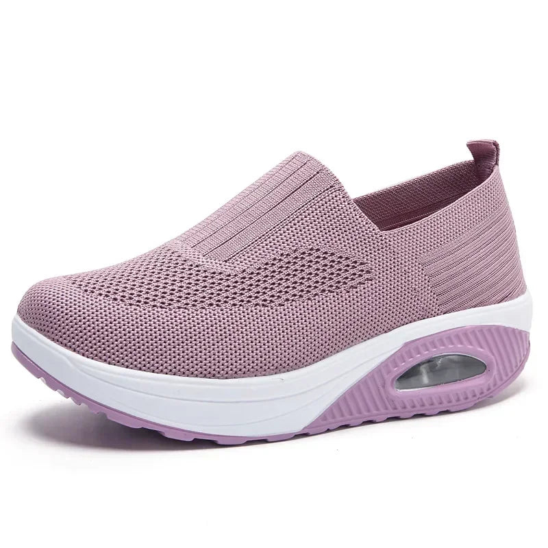 Women's Platform Slip-On Sneakers | Air Cushion Wedge Shoes