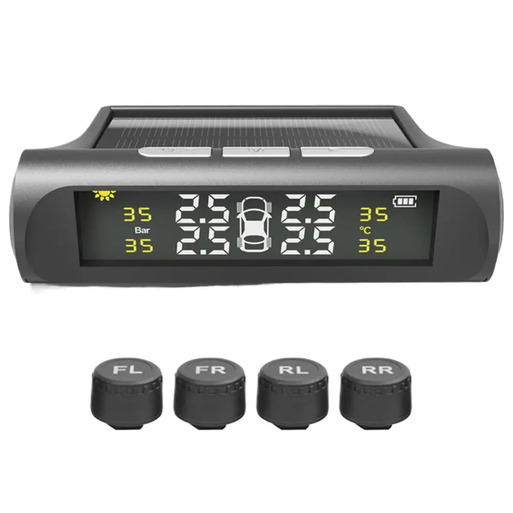 Solar Car Digital Clock – LCD Time, Date & Temperature Display