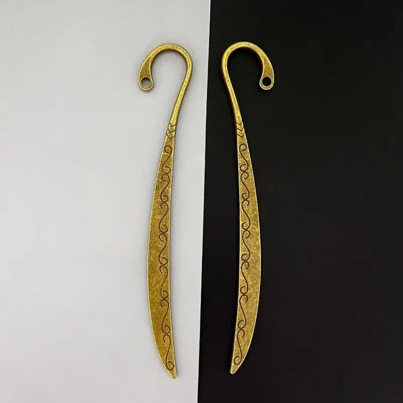 Vintage Floral Zinc Alloy Bookmarks Set – 2 Pcs DIY Craft