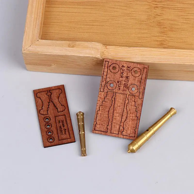 Sapele Wood Cannon Carriage Set – Ancient Ship Model Accessories