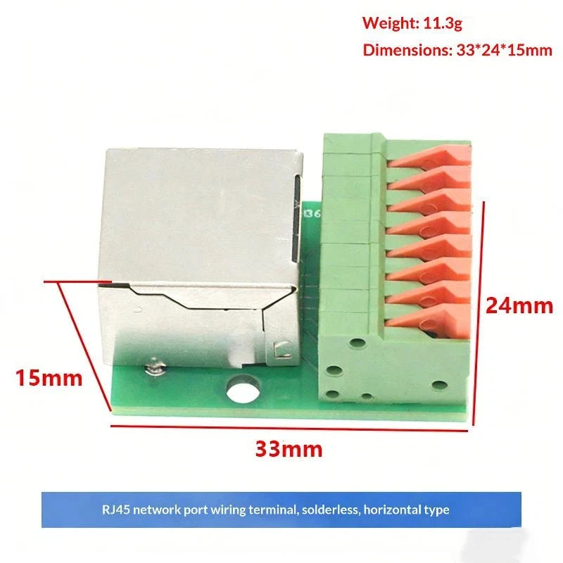 RJ45 Adapter Board Solder-Free Terminal Block | DIN Rail Mount