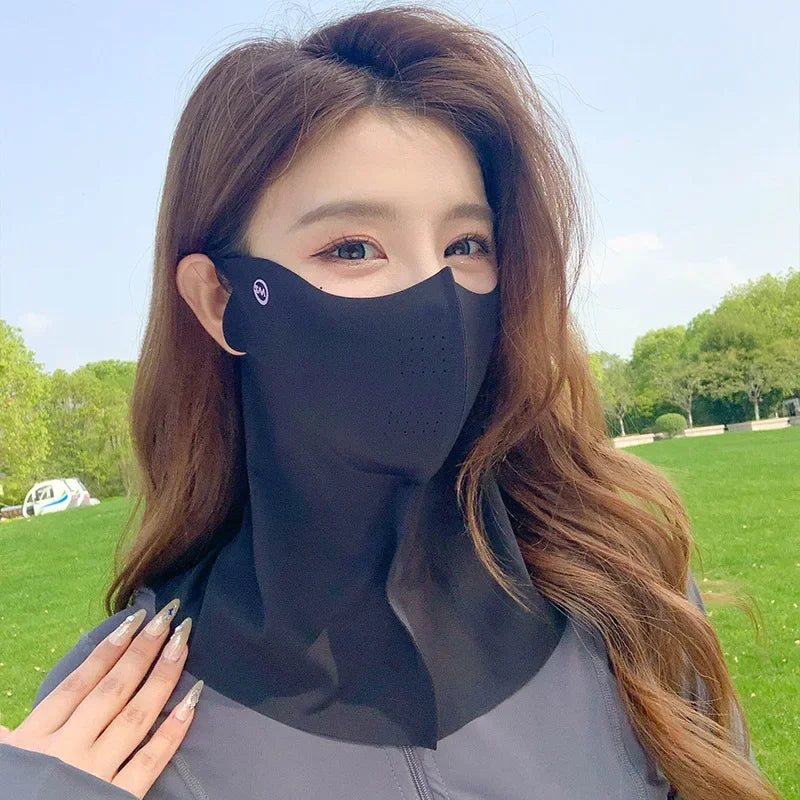 Women's Ice Silk Face Mask & Neck Scarf – UPF50+ UV Protection