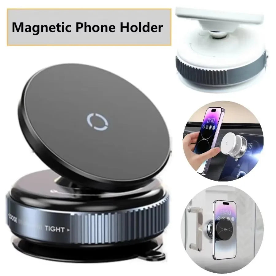 Magnetic Car Phone Mount – 360° Foldable Vacuum Holder