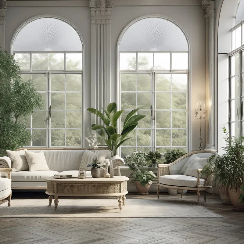 Semi-Circular Honeycomb Blinds | Arched Window Light Filtering Shade