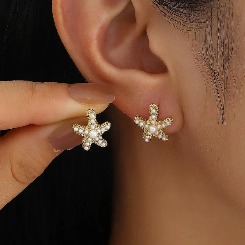 Ocean Shell Stud Earrings – Handmade Stainless Steel Jewelry