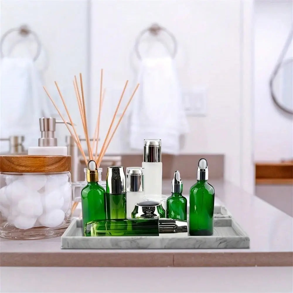 Silicone Bathroom Counter Tray – Shatterproof Vanity Organizer