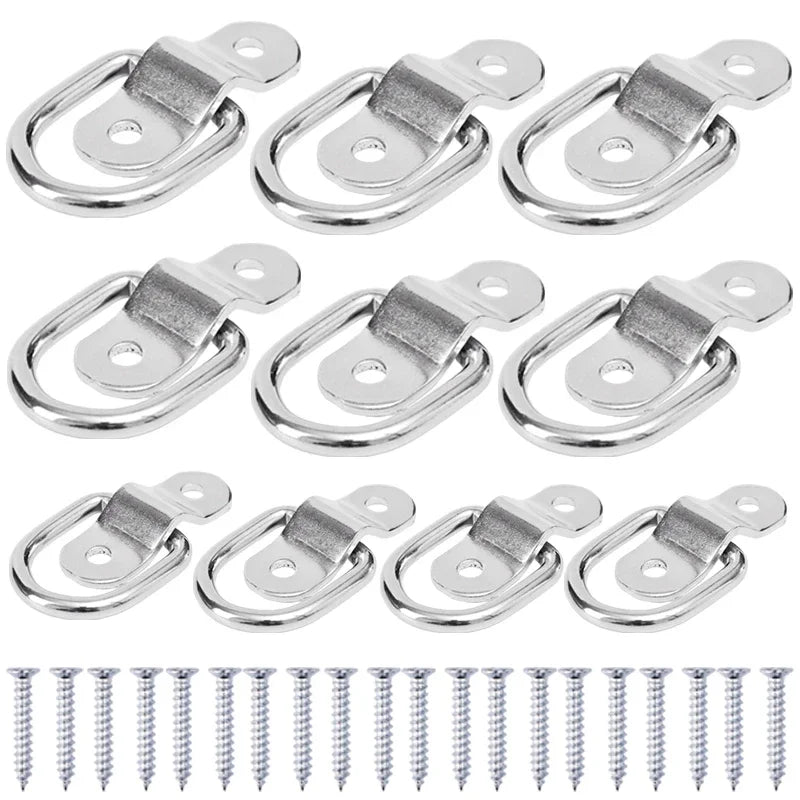D-Ring Tie Down Anchors with Screws – Car Boat Trailer Cargo