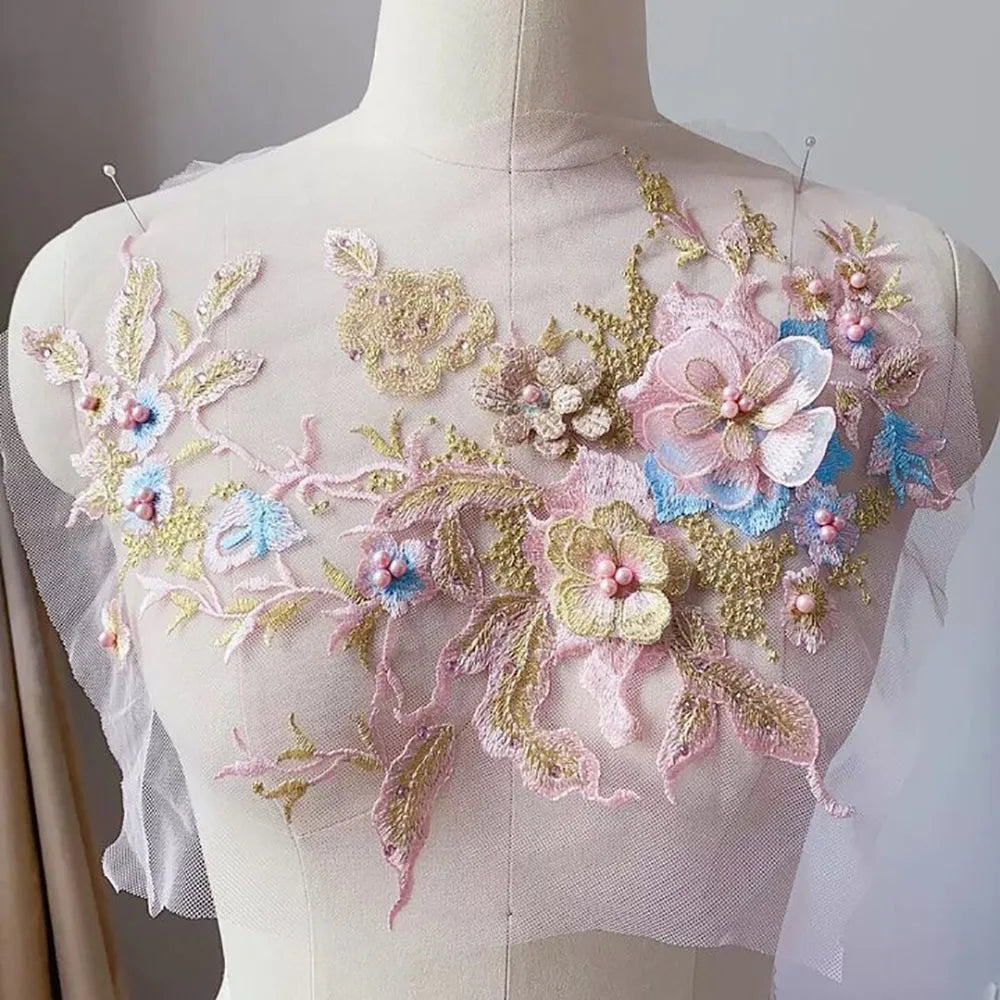 Sequin Embroidery Applique Patch – DIY Lace for Wedding Crafts