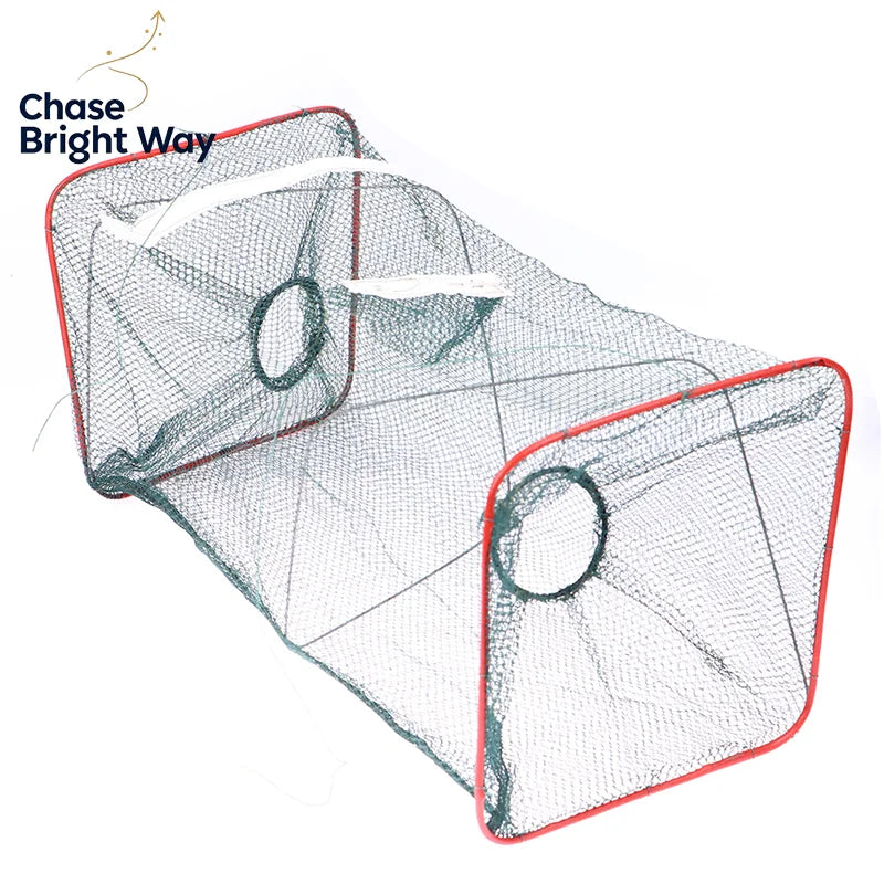 Folding Fish Trap Cage – Nylon Steel Wire Shrimp Dip Net