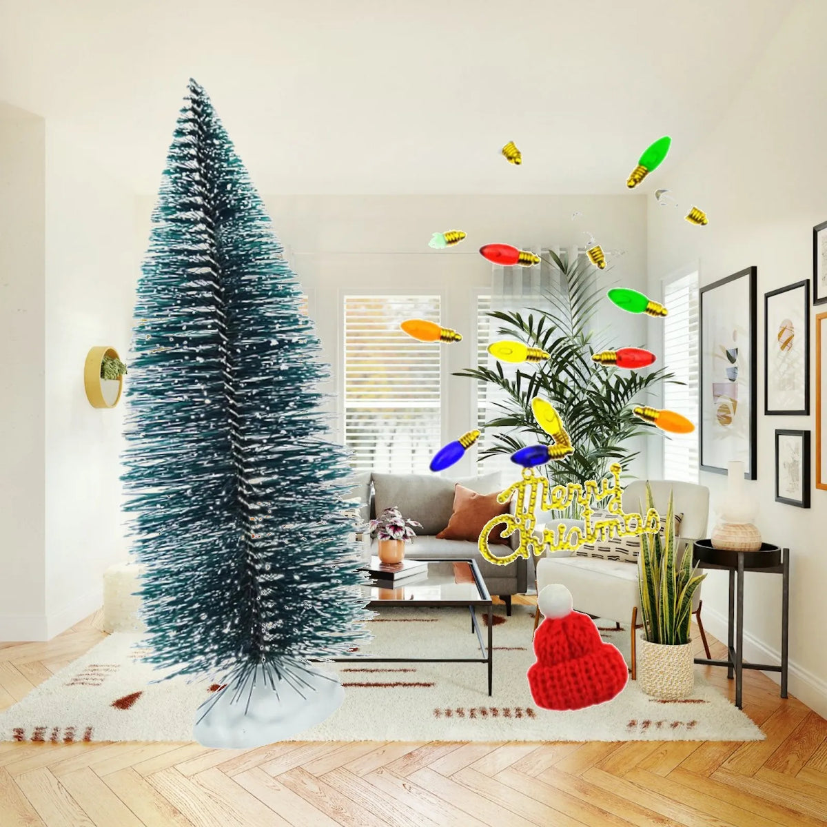 Mini Iron Wire Christmas Tree Sculpture | Holiday Tabletop Décor