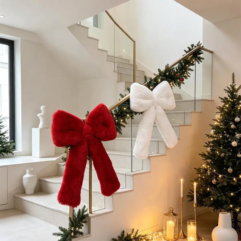 Velvet Bow Christmas Ornament – Tree Topper & Hanging Decor