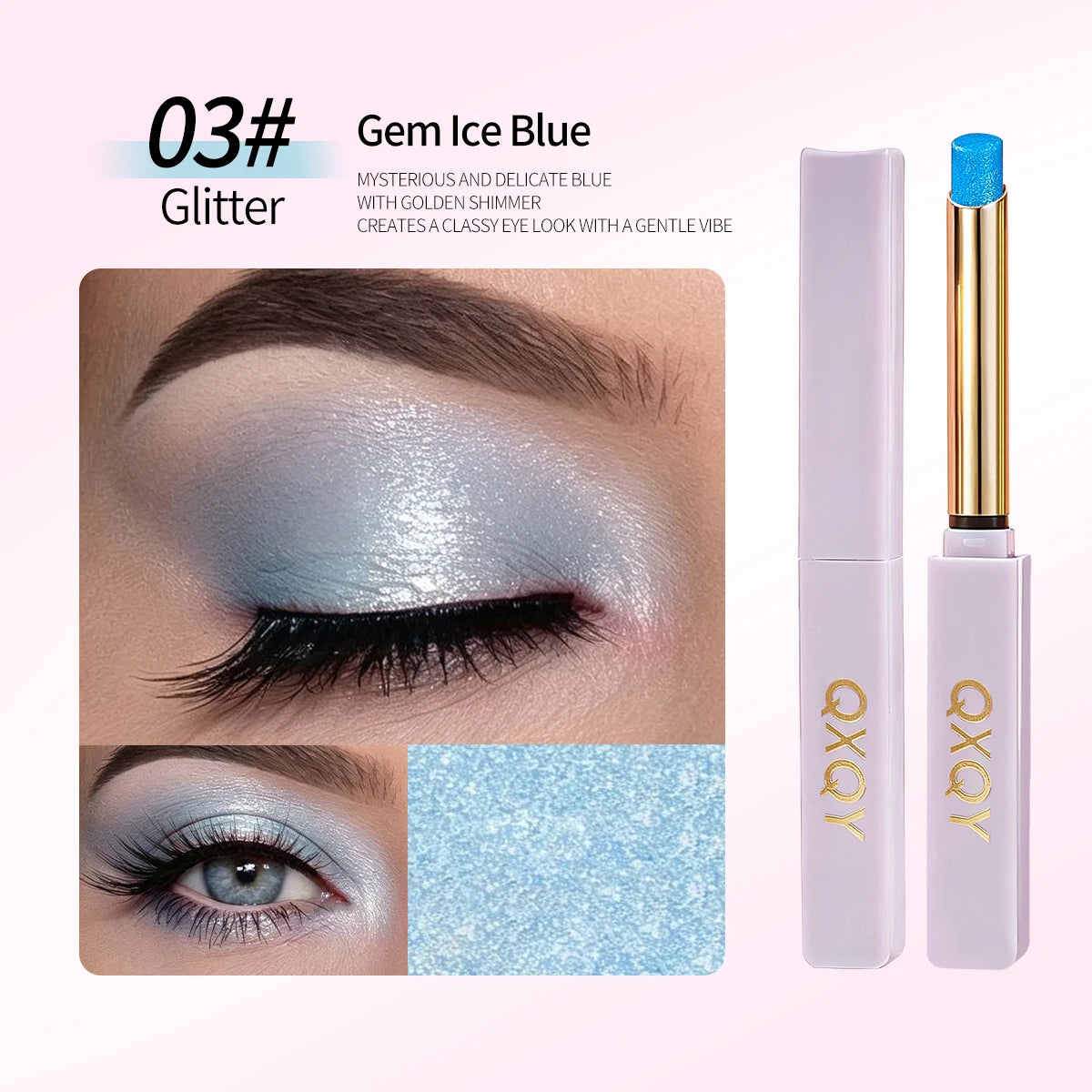 QXQY Platinum Glitter Eye Shadow Stick – Sapphire Blue