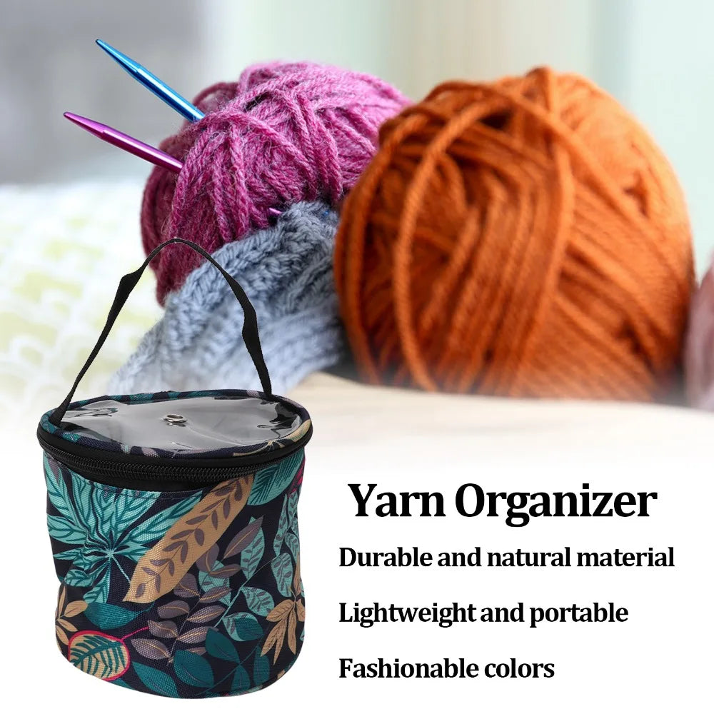 Oxford Cylinder Knitting Bag – Yarn Organizer Crochet Tote