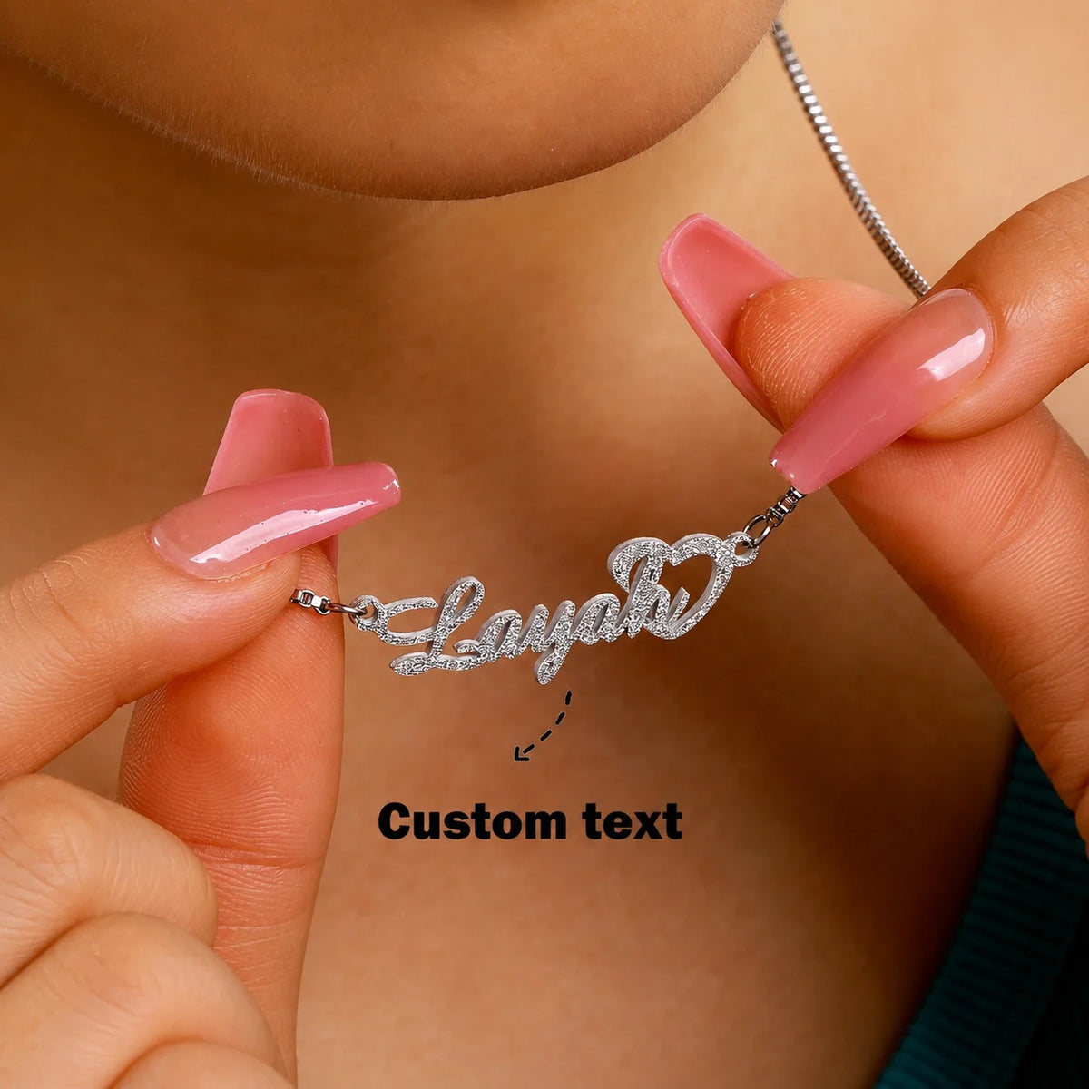 Custom Name Necklace – Personalized Stainless Steel Pendant