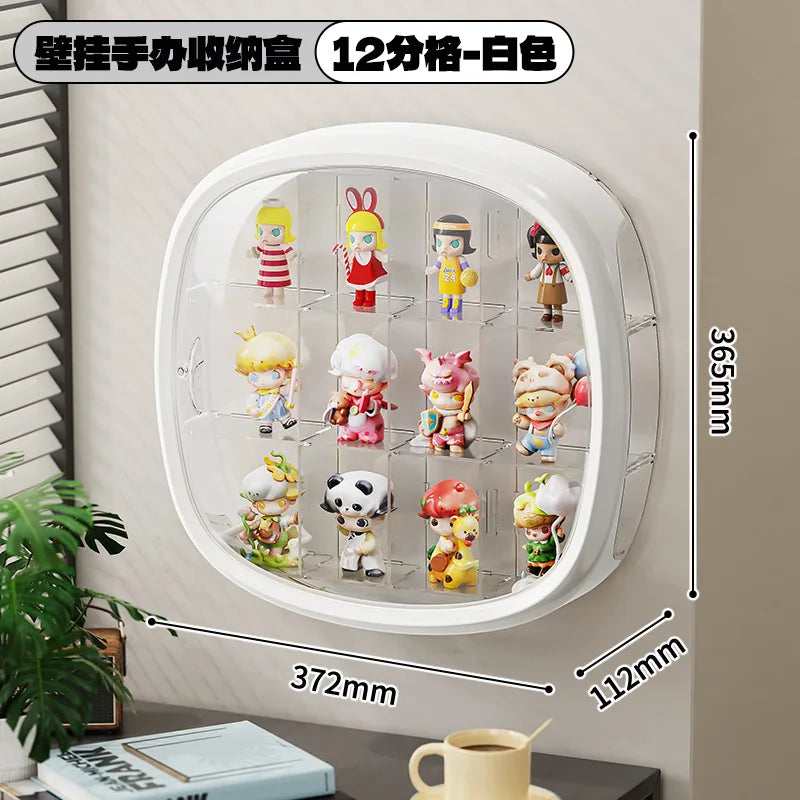 Space Capsule Figurine Display Case with LED Light – 12 Slots