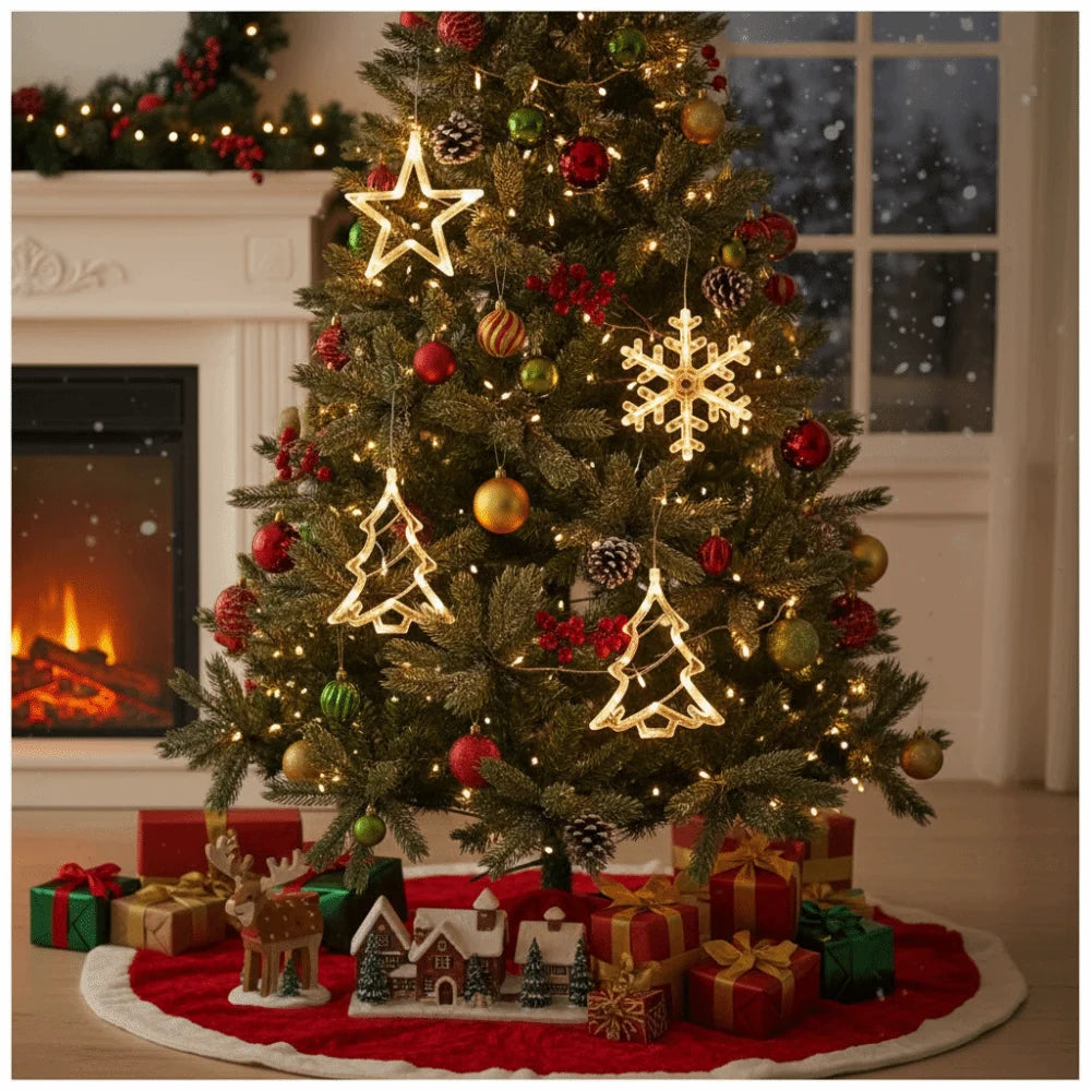 Christmas Snowflake Window Light – LED Suction Cup Hanging Lamp