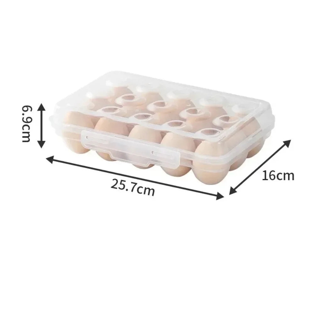 Stackable Plastic Egg Holder with Lid – Transparent Egg Organizer