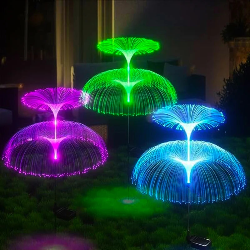 Solar Fiber Optic Jellyfish Stake Light – 7 Color Changing
