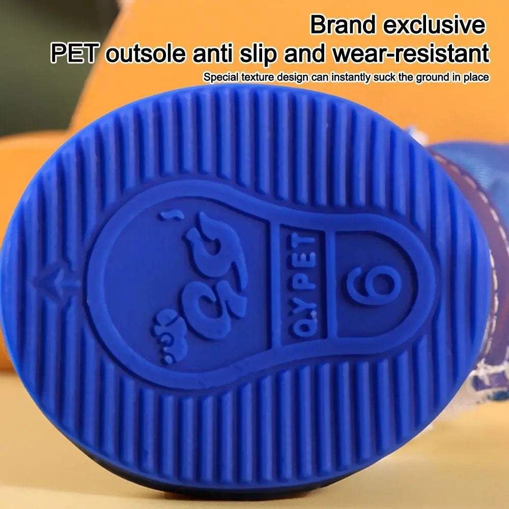 Non-Slip Waterproof Dog Snow Boots – Warm Pet Shoes 4-Pack