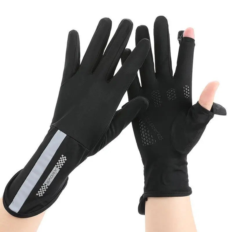 Women's UV Ice Silk Long Driving Gloves – Touchscreen Anti-Slip