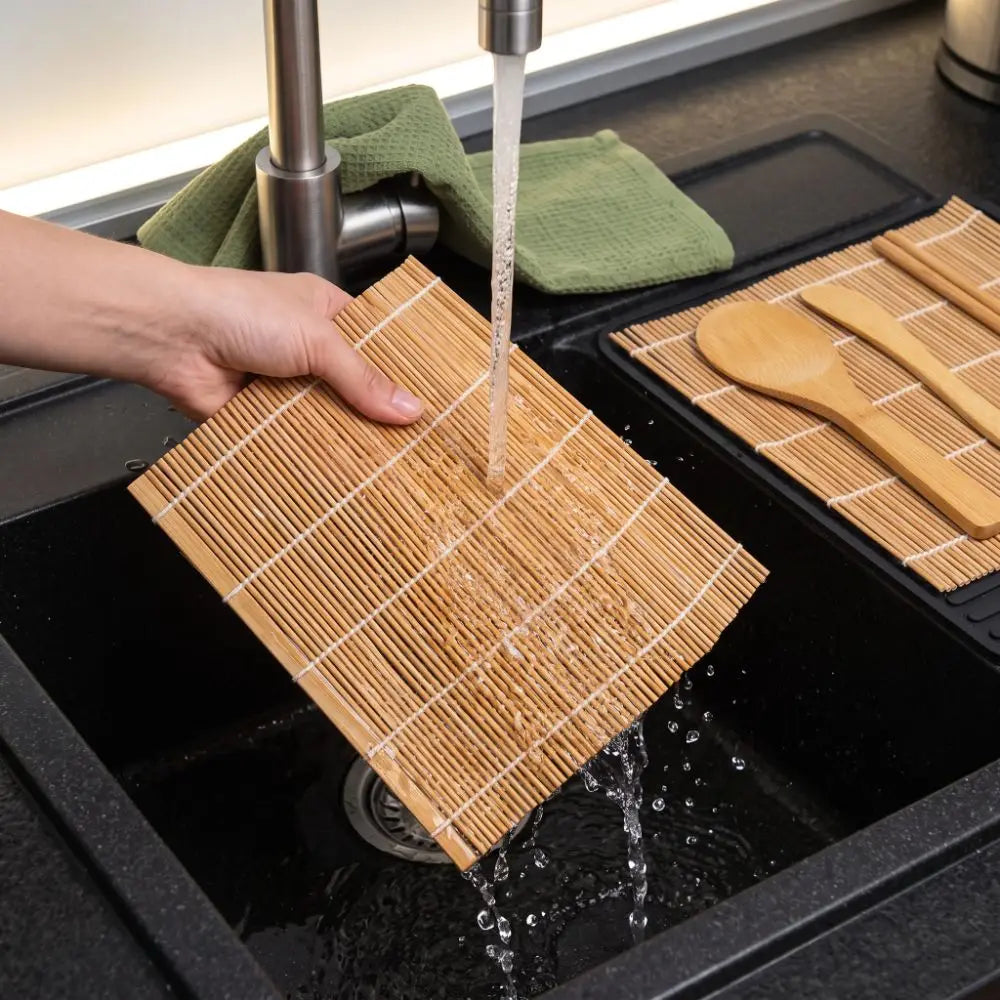 Wooden DIY Sushi Making Kit – Bamboo Rolling Mat & Tools Set