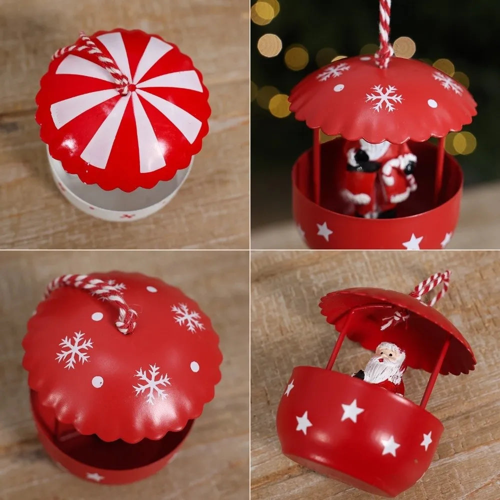 Resin & Iron Santa Claus Hanging Christmas Ornament | Tree Decor