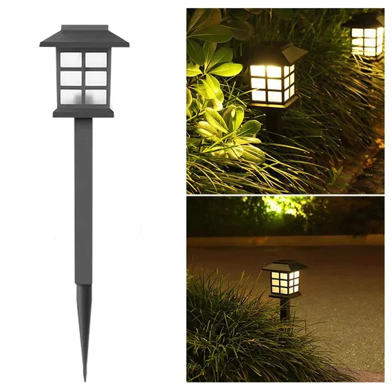10-Pack Solar Garden Stake Lights – Retro House LED Lawn Lamps