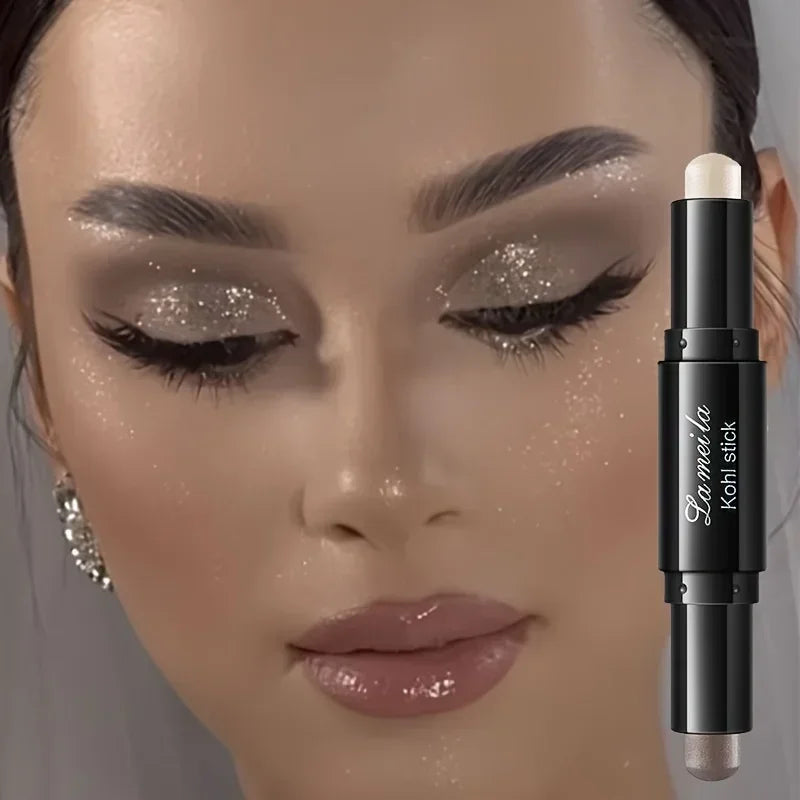 Pigmented Eyeshadow Stick – Waterproof Shimmer Bronze & Pink