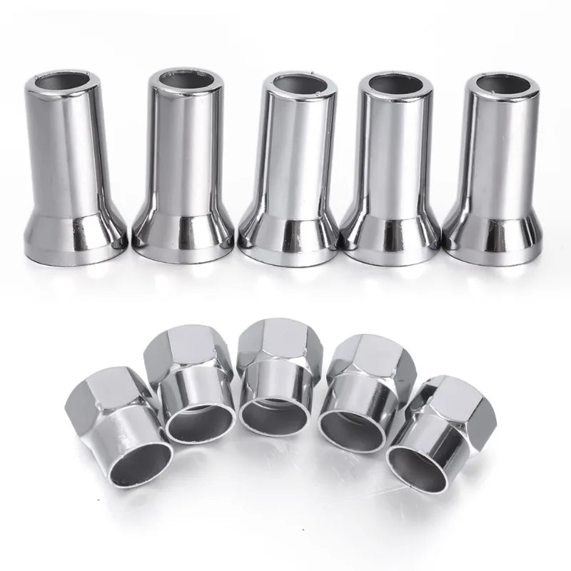TR414AC Chrome Tire Valve Caps & Sleeve Covers – 5-Pack