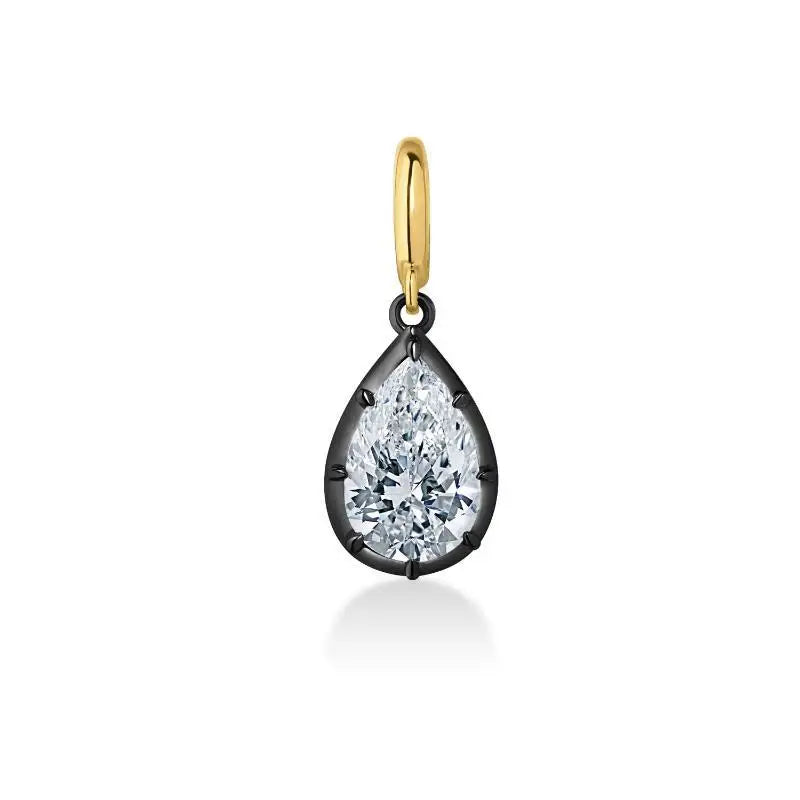 Women's Dainty CZ Pendant Necklace | Mixed Metal Bead Chain