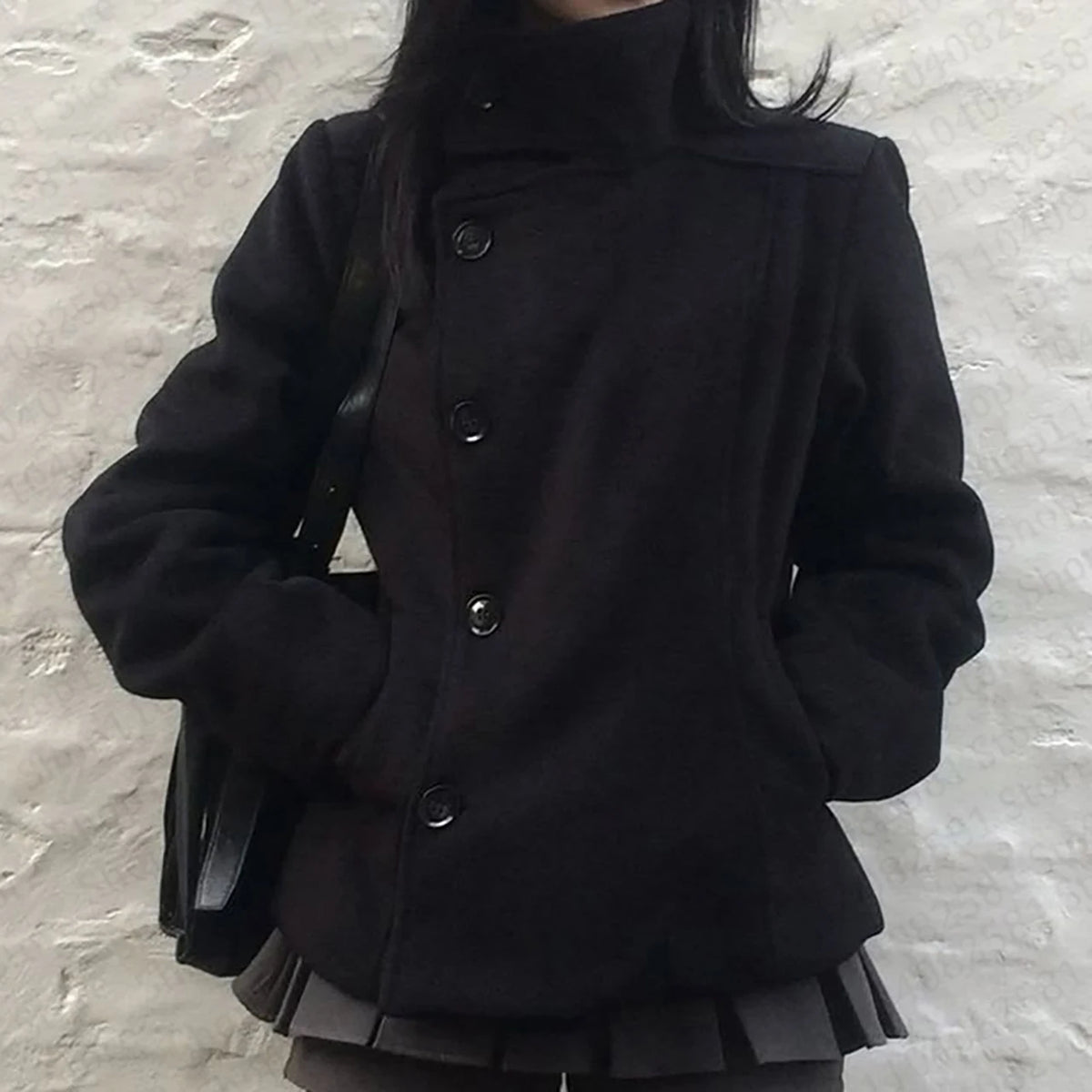 Y2K Harajuku Turtleneck Coat – Women's Streetwear Jacket