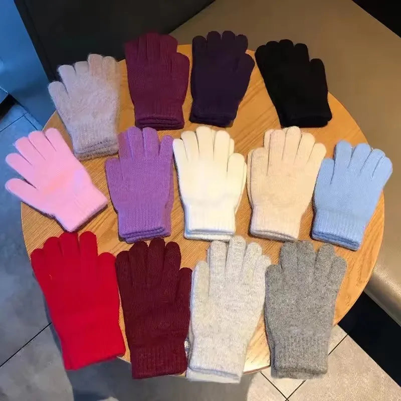 Women's Winter Knit Cashmere Gloves – Full Finger Warm Outdoor