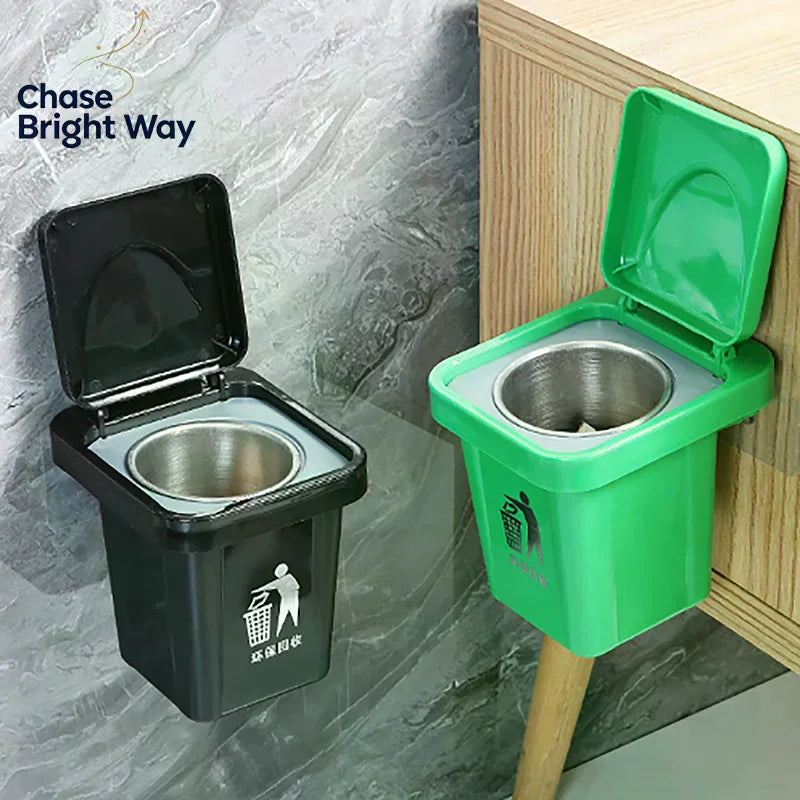 Wall-Mount Stainless Steel Ashtray with Lid – Anti-Fly Ash