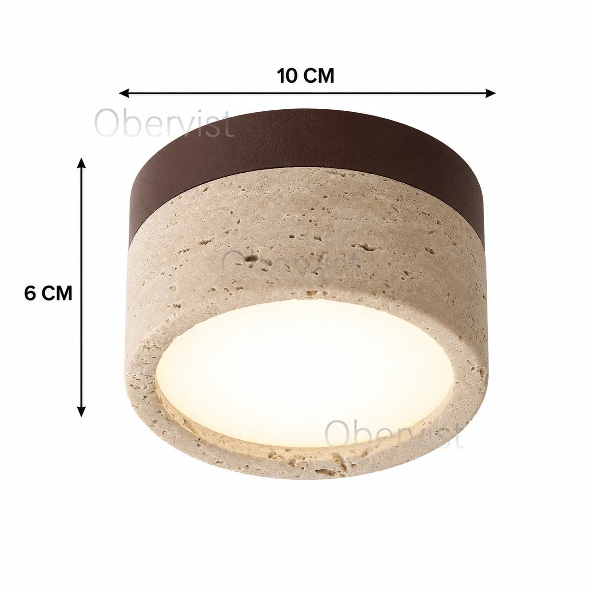 Wabi-Sabi Travertine LED Flush Mount Ceiling Light | Cave Stone