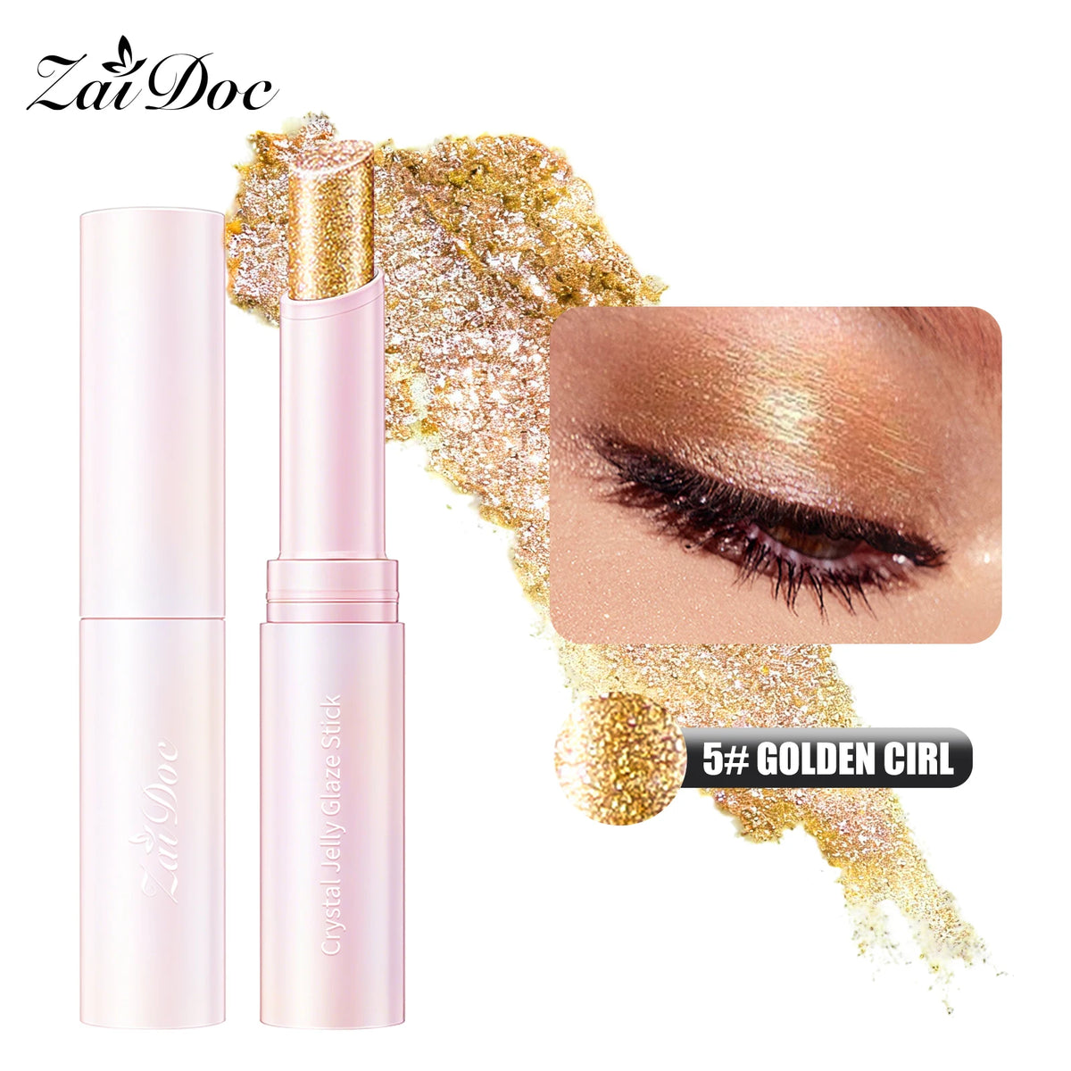 Zaidoc 5-Color Pearl Shimmer Eyeshadow Stick Set | High Pigment