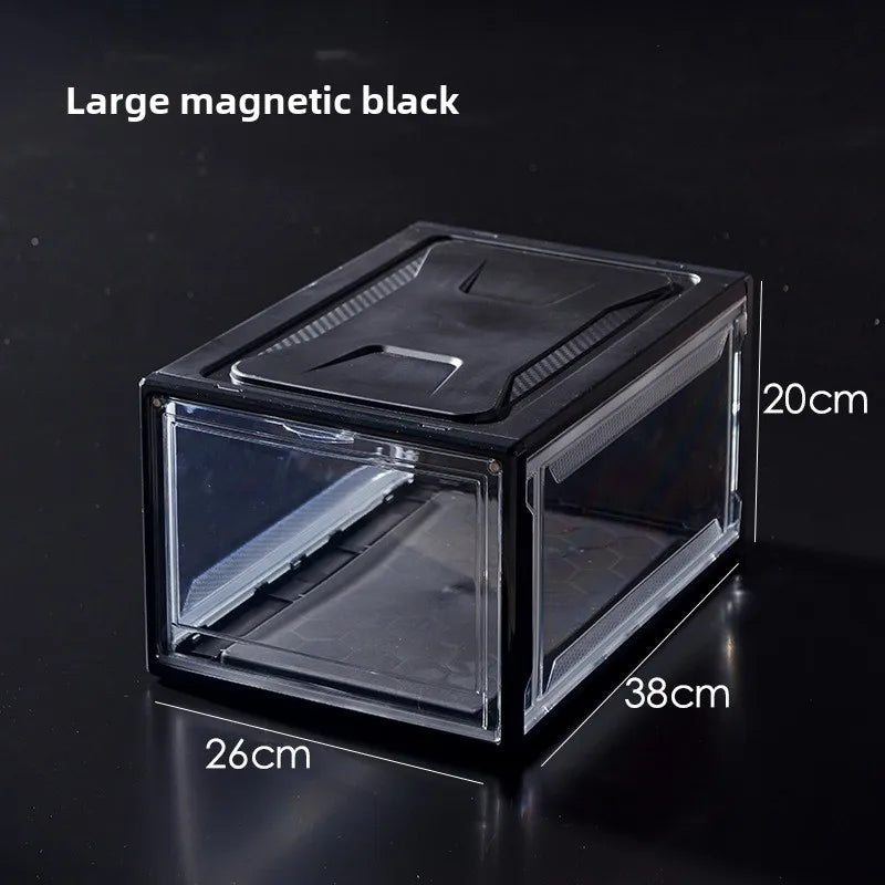 Transparent Flip-Top Sneaker Display Box – Stackable Shoe Organizer
