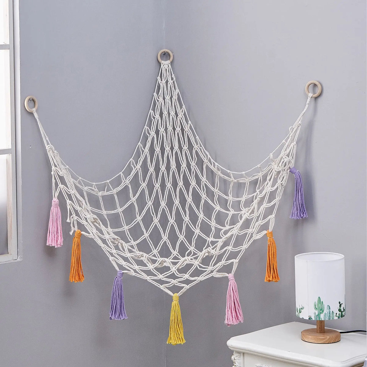 Triangle Toy Hammock Net – Kids Wall Corner Storage Organizer