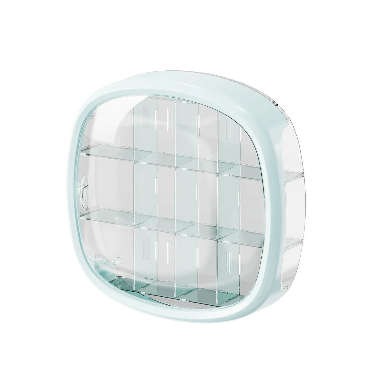 Space Capsule Figurine Display Case with LED Light – 12 Slots