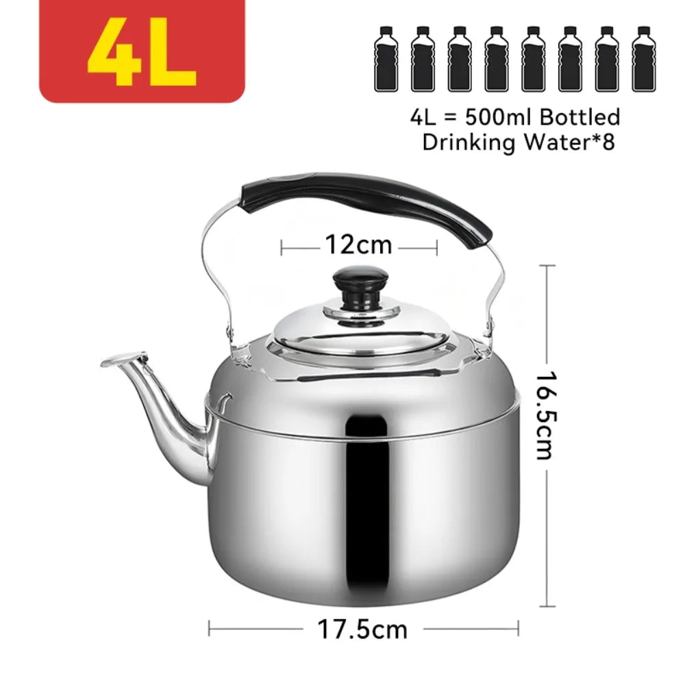 Stainless Steel Whistling Teapot – Stovetop Kettle 4L & 7L