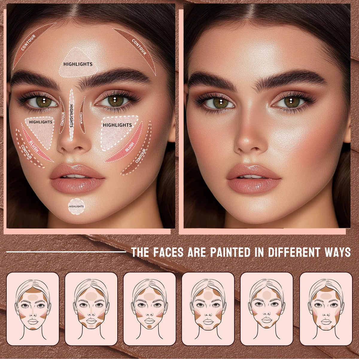 3-Piece Cream Contour Kit – Contour, Highlight & Blush Sticks