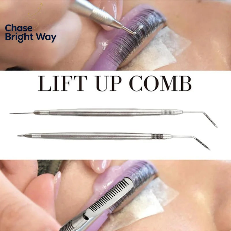 Stainless Steel Eyelash Comb & Perming Stick – Dual Head