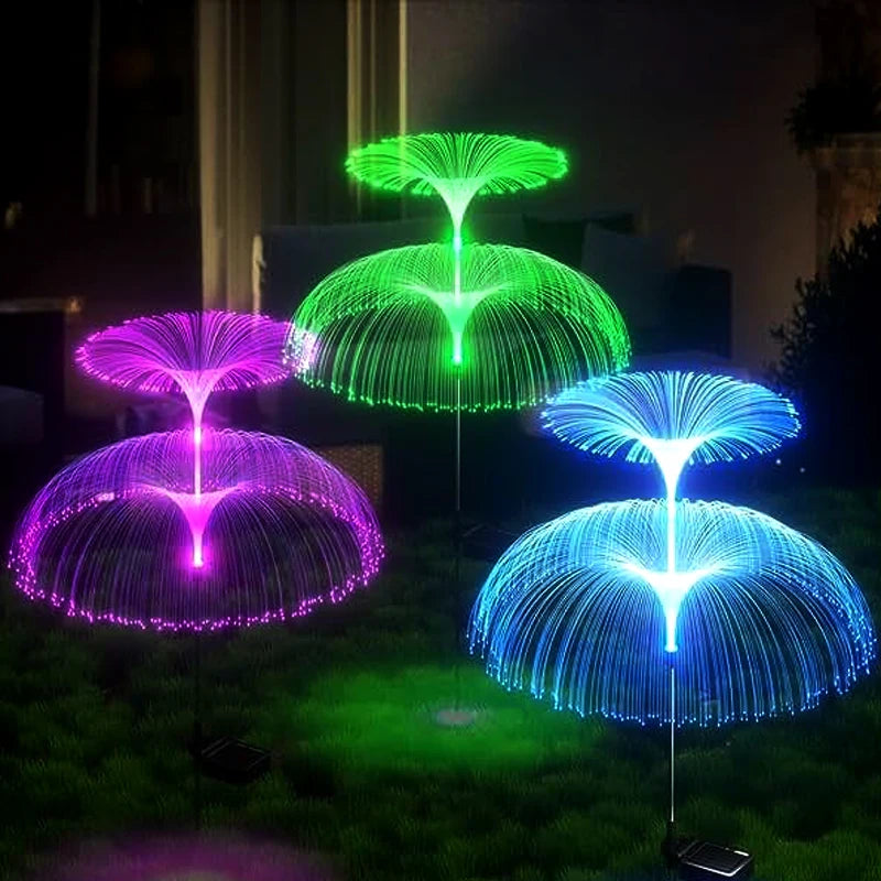 Solar Fiber Optic Jellyfish Stake Light – 7 Color Changing