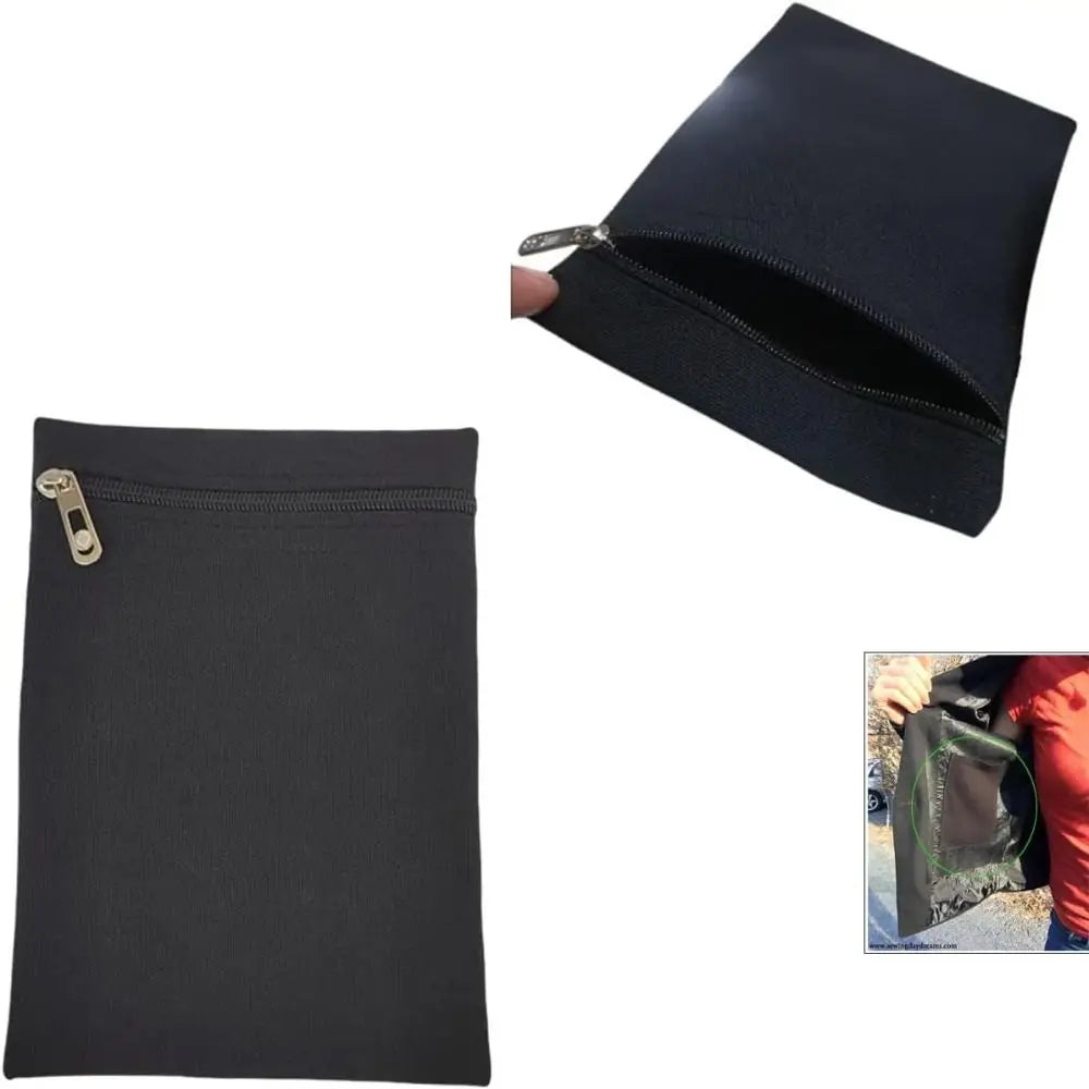 Zipper Sew-In Hidden Security Pocket | Polyester Lining Pocket