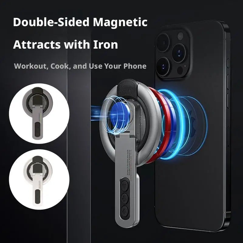 Magnetic Phone Grip Stand – 360° Rotating, Double-Sided