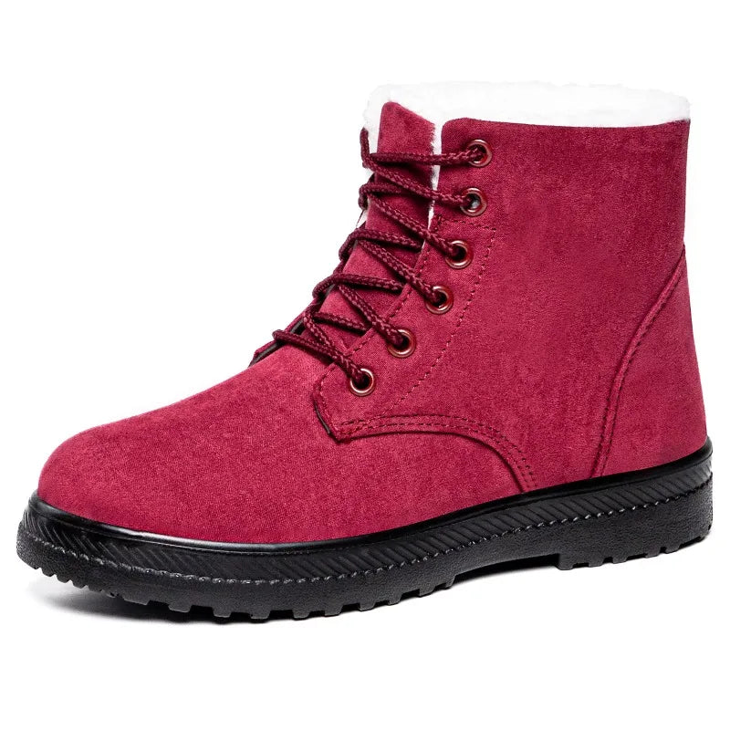Women's Fur-Lined Waterproof Snow Boots – Warm Platform Ankle