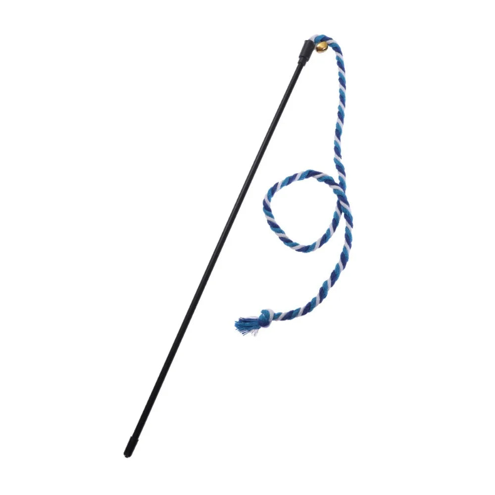 Interactive Bell Cat Wand Toy – Bite-Resistant Cotton Rope